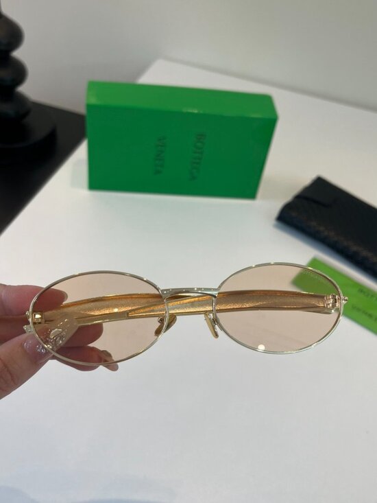 Bottega Veneta New Metal Thin Frame Sunglasses Light Brown Lens main image 7